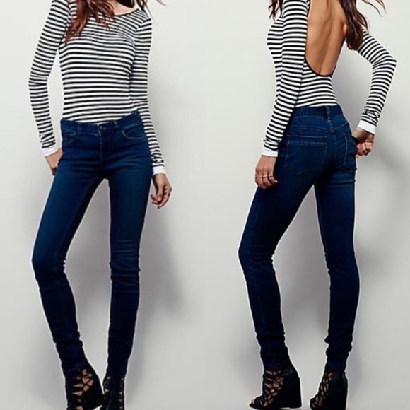 Free People Skinny Blue Jeans size 28 - Picture 1 of 6